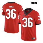 Men's Georgia Bulldogs NCAA #36 Garrett Jones Nike Stitched Red Legend Authentic College Football Jersey PZS5354UU
